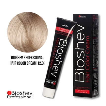 Cremă vopsea pentru păr Bioshev Professional 12.31 Extra Lightening Beige Blond 100ml