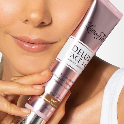 Cremă autobronzantă Loving Tan Deluxe Face Tan Dark, 70g, roz