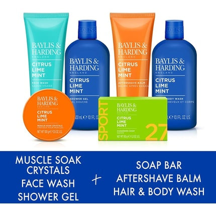 Set Cadou Îngrijire Bărbați, Baylis & Harding, Citrus Lime Mint, Albastru