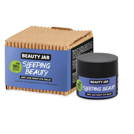 Balsam de ochi noapte anti-îmbătrânire, Beauty Jar, Sleeping Beauty, cu acid hialuronic, alge și centella, 15 ml