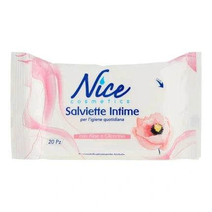 Salviete Intime Nice Cosmetics - 20 bucăți cu Aloe Vera și Glicerină