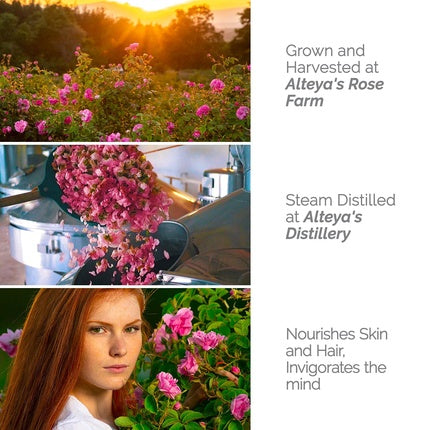 Toner facial, Alteya Organics, Rose Water, 250mL, transparent
