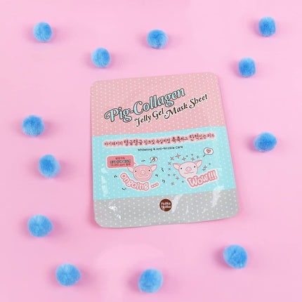Mască tip șervețel, Holika Holika, Pig Collagen, 25g, roz-albastru