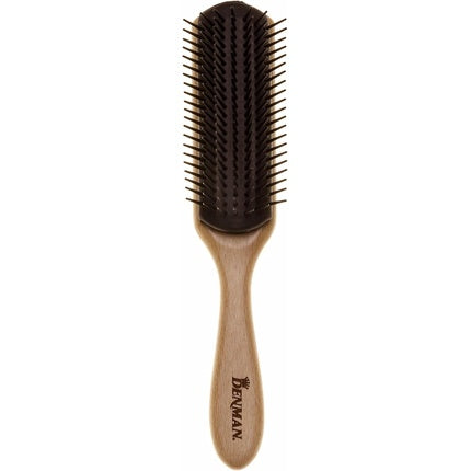 Pensulă pentru păr Denman D3 Original Styler 7 Row din lemn, maro