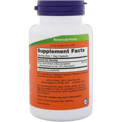 Supliment Alimentar Now Foods Olive Leaf Extract 60 Capsule