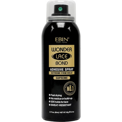 Spray fixativ, Ebin, Wonder Lace Bond, negru, 80ml