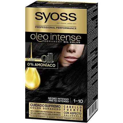 Vopsea de păr, Syoss, Oleo Intense, negru intens