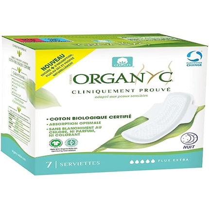 Serviete Sanitare Organyc, Coton Biologic, Super Plus cu Aripioare, 7 Buc