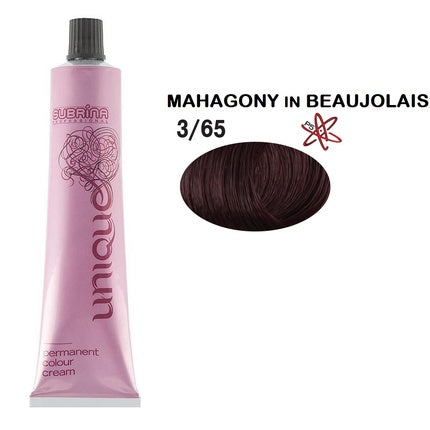 Subrina Professional Unique Permanent Hair Dye, 365 Dark Chestnut Mahogany, 100 ml