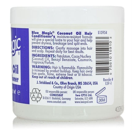 Condiționar pentru păr Blue Magic cu ulei de cocos, 340g