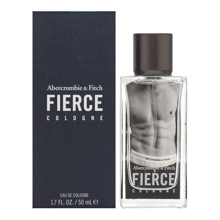 Perfum pentru bărbați, Abercrombie & Fitch Fierce, 50ml, design transparent cu etichetă alb-negru
