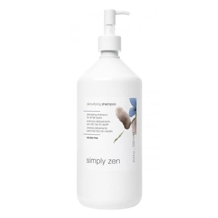 Șampon Detox, Simply Zen, model Detoxifying Shampoo, alb, pompă, 1000 ml