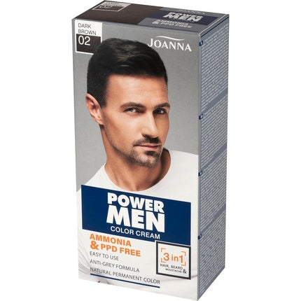 Vopsea de păr bărbați, Joanna Power Man, 3 in 1, intens brun închis