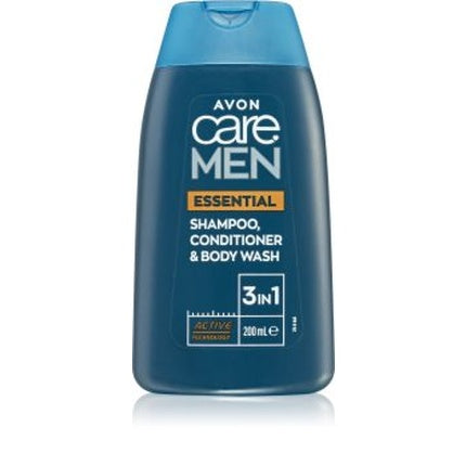 Șampon 3 în 1, Avon Care Men Essential, gel de duș și balsam, albastru, 200 ml