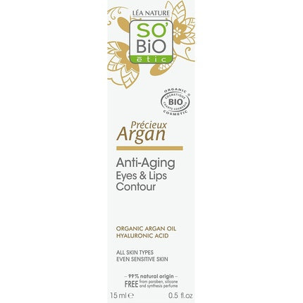 Crema Anti-Aging pentru Ochi și Buze, SO'BiO étic, Precious Argan, 15ml
