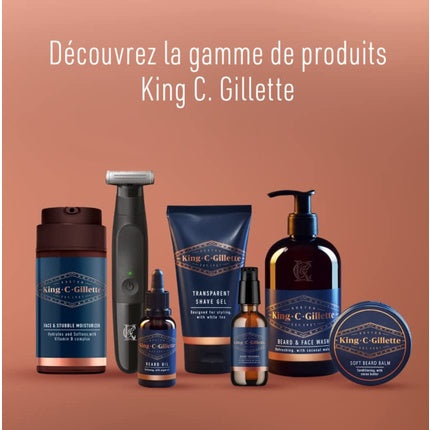 Ser îngroșare barbă, Gillette King C., Vitamina B și Cofeină, 50ml