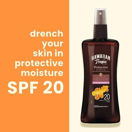 Spray ulei uscat de protectie SPF 20, Hawaiian Tropic, 200ml