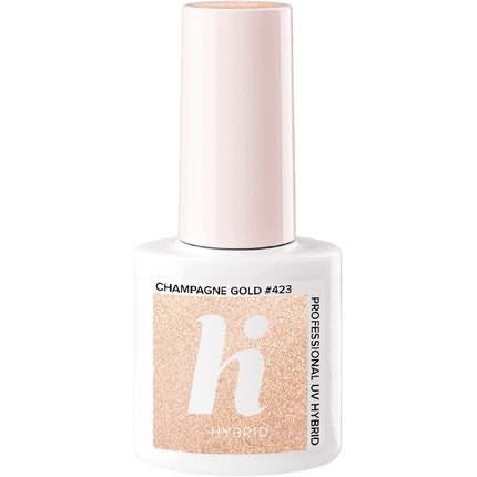 Lac unghii gel, Hi Hybrid, model Champagne Gold 423, auriu