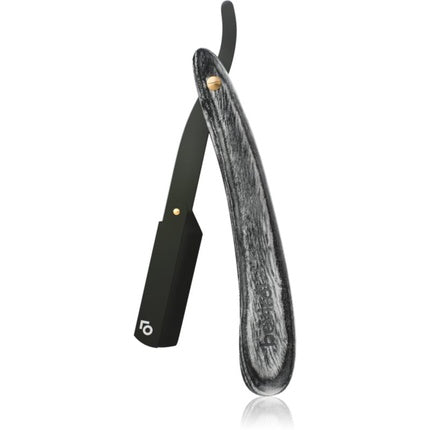 Rasă de barbă Beviro Pakkawood Shavette, negru cu model lemn, metal