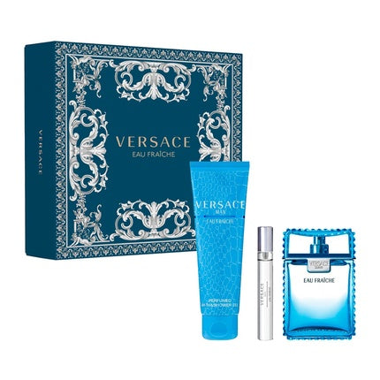 Set Cadou Parfum Versace Eau Fraiche, 100ml + 50ml, Culoare Albastru