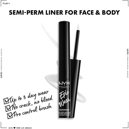 Eyeliner lichid, NYX, Epic Wear, alb