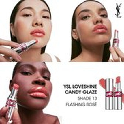 Ruj Yves Saint Laurent Rouge Volupté Candy Glaze 13 Flashing Rosé, 3.2g