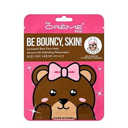 The Crème Shop Animated Miss Bear Hydrating Face Mask, Watermelon, 24g