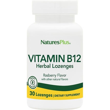 Supliment Alimentar, Nature's Plus, Lozenges cu Vitamina B12 Aromă de Zmeură, 30 Bucăți