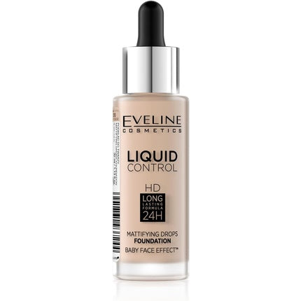 Primer față, Eveline, Liquid Control HD, 32 ml, bej deschis