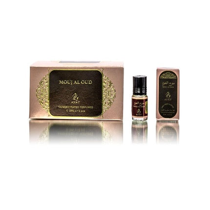 Set Parfum Ayat Perfumes, Mouj Al Oud, 3ml x 12, ulei arabesc pentru bărbați și femei