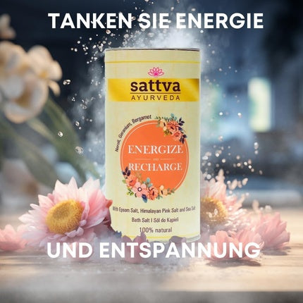 Sare baie, Sattva, Energize, aroma bergamot, 300g