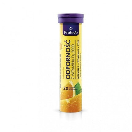 Tablete efervescente Protego Immunity cu Vitamina D3 2000, 20 buc
