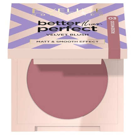 Ruj de obraz Eveline Better Than Perfect Velvet Blush Rose 03, pudră comprimată