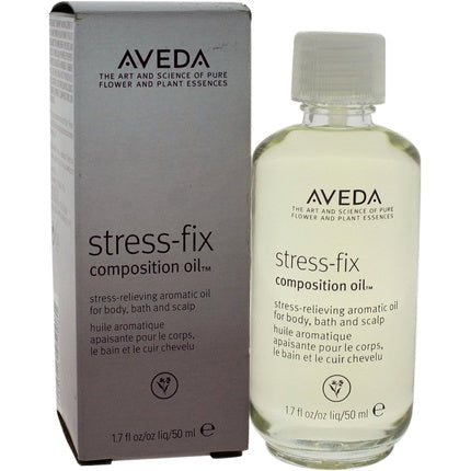 Ulei compozițional Aveda Stress-Fix, 50 ml, sticlă transparentă cu dop alb, lichid galben pal