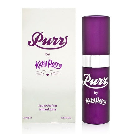 Parfum Katy Perry Purr, Eau de Parfum, 15 ml, violet, cu design de pisică