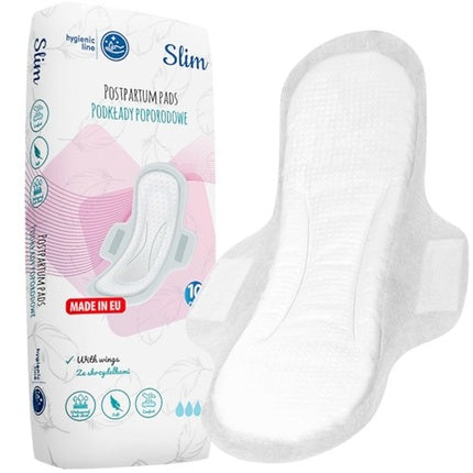 Pachet Perne Sanitare Postpartum, Akuku, Slim, Cu Aripioare, Culoare Roz