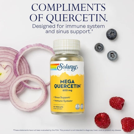 Supliment Solaray Mega Quercetin, 600mg, 60 VegCaps