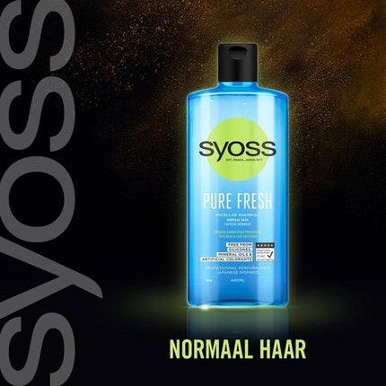 Șampon Micelar, Syoss, Pure Fresh, 440 ml, Albastru