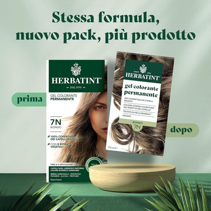 Vopsea păr, Herbatint, gel 7N blond