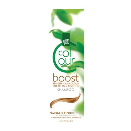 Șampon Hennaplus Color Boost Warm Blond, 259 g, design verde