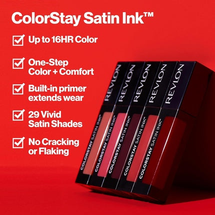 Ruj Revlon ColorStay Satin Ink Negru, Curgant, 10ml