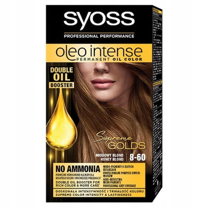 Vopsea de păr permanentă, Syoss, Oleo Intense, blond miere