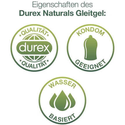 Gel Lubrifiant, Durex, Naturals, 100 ml, alb-verde
