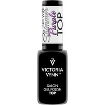Top Coat Gel, Victoria Vynn, No Wipe Shimmer Purple Pink, 8 ml