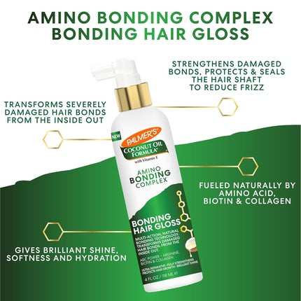Spray de strălucire pentru păr, Palmer's Amino Bonding Complex, cu ulei de cocos, 180 g