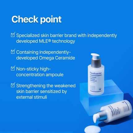 Crema facială pentru piele uscată, Real Barrier Extreme Cream Ampoule, tehnologie MLE®