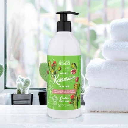 Săpun lichid de mâini Cactus, 500ml, ambalaj alb cu pompă neagră