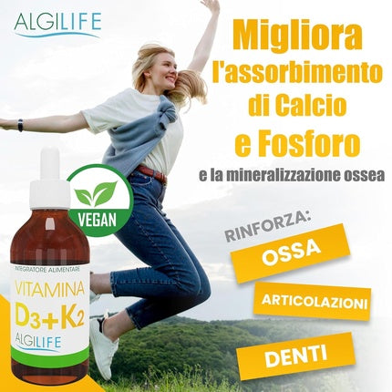 Supliment Nutrițional Algilife Vitamin D3 K2 Vegan Drops 10 ml
