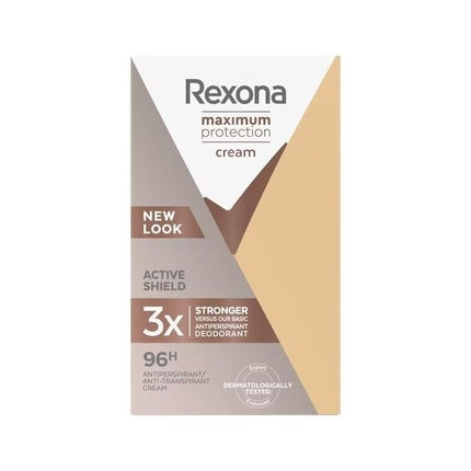 Rexona Maximum Protection Active Shield, Deodorant Anti-perspirant Cremă, 96H, Bej și Gri