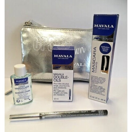 Set Gene, Mavala, mascara Double Lash, creion kajal, demachiant, argintiu